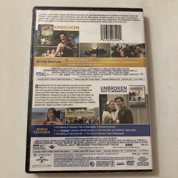 Unbroken / Unbroken - Path to Redemption DVD Jack O'Connell NEW & Sealed - Picture 4 of 4